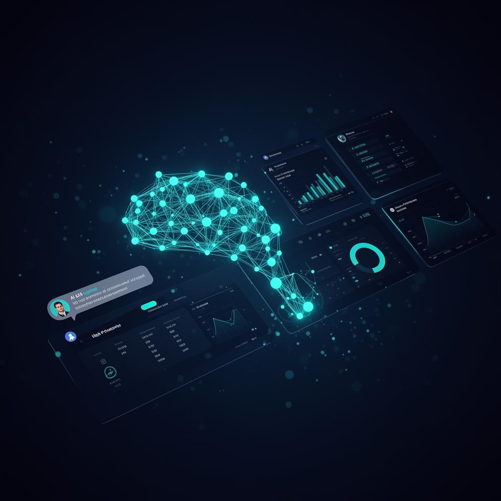 Dashboard de sistema com IA e visualização neural